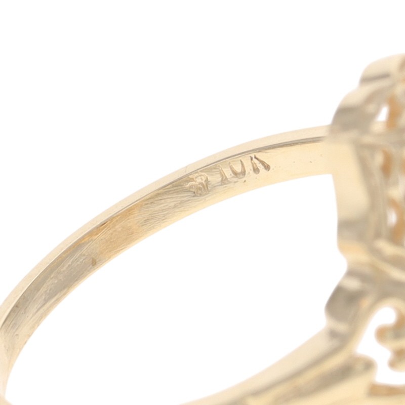 Yellow Gold Garnet Diamond Ring – 10k Oval .23ctw