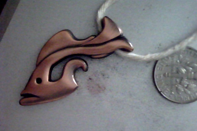 Viking Fish Hook Pendant Copper