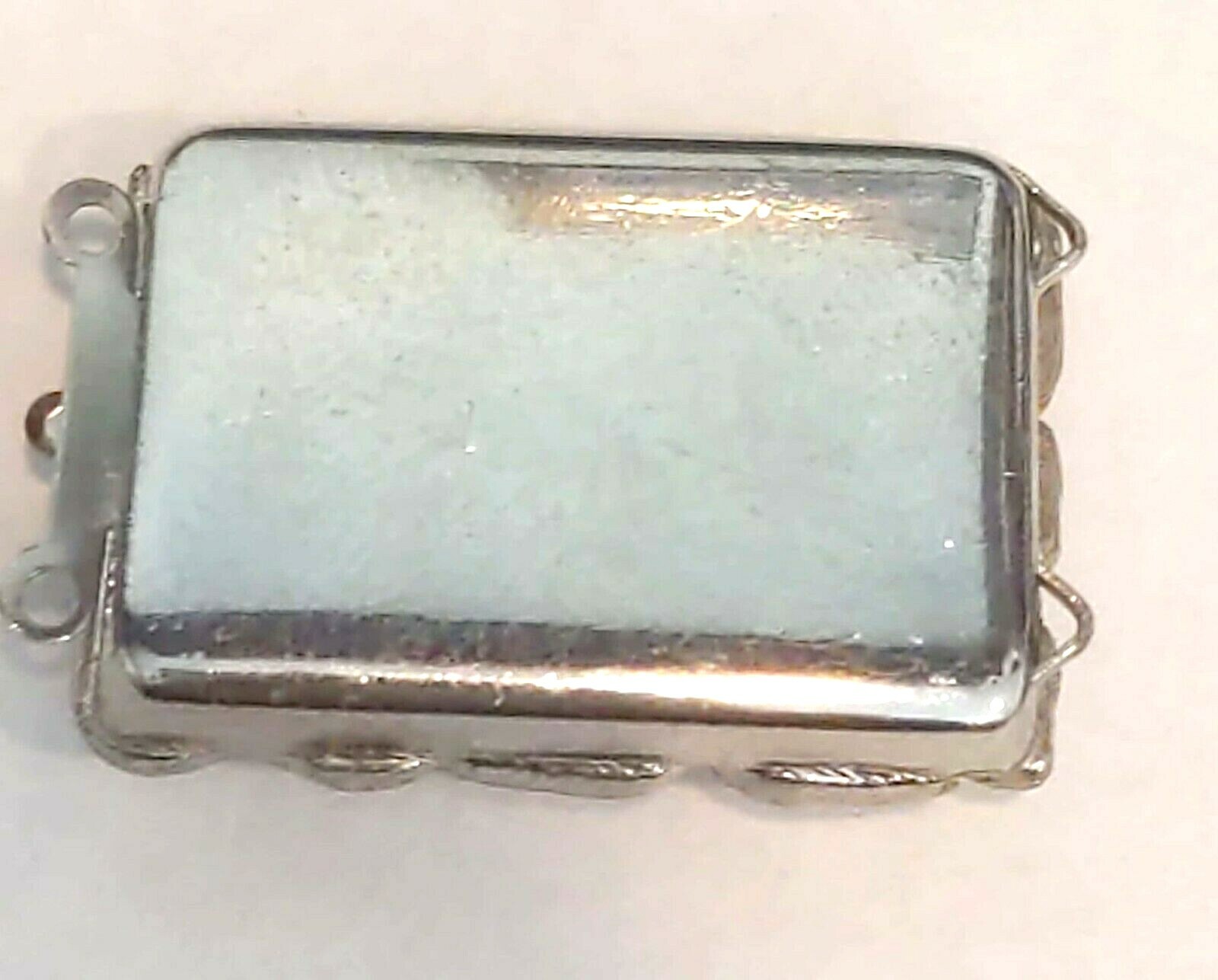 Antique Rhinestone White GT Trim Pendant Bracelet or Pearl Clasp 3/4″ x 1″ OK302