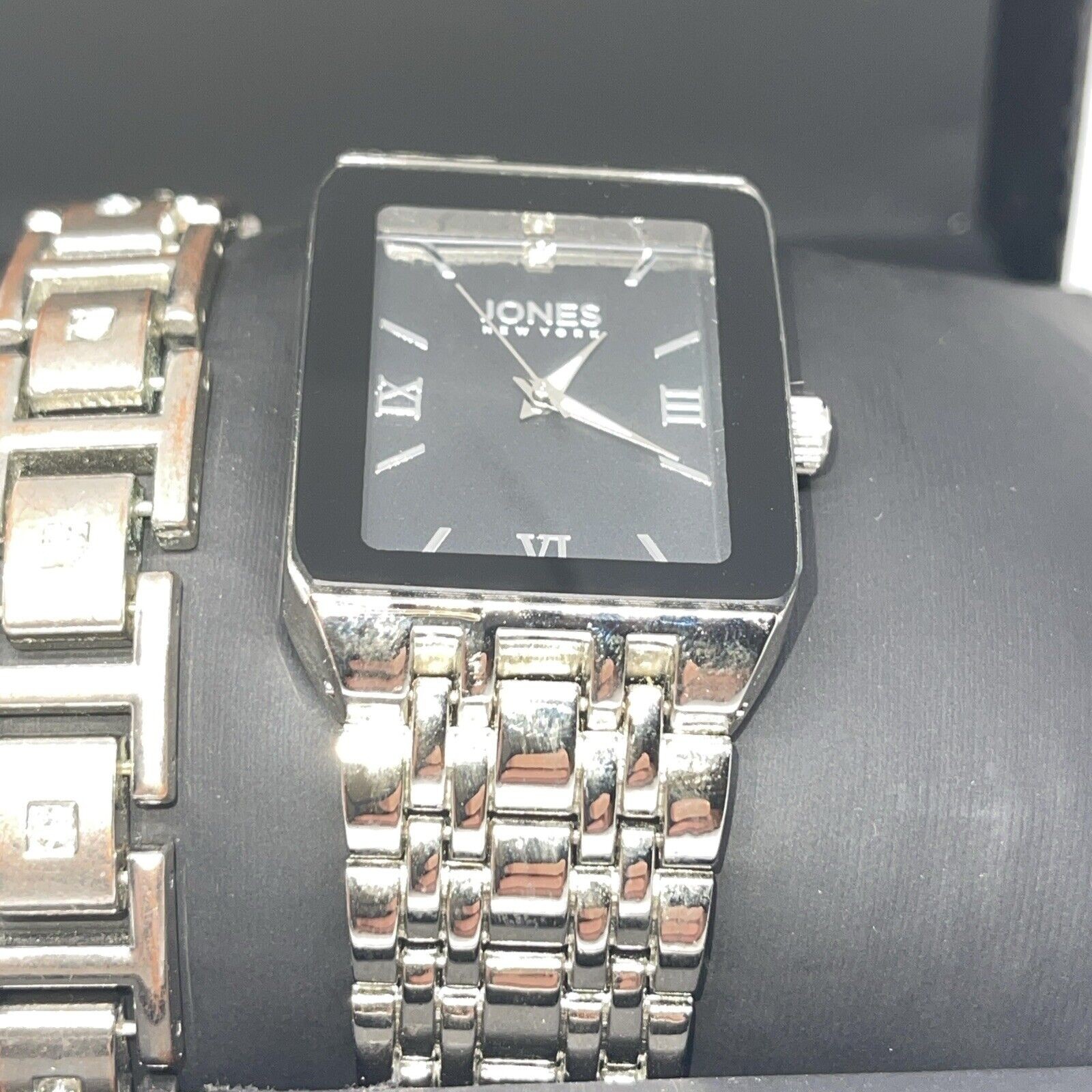 Jones NY Stainless Steel Men’s Watch Bracelet (2 Piece Set)Sleek Stylish Fashion