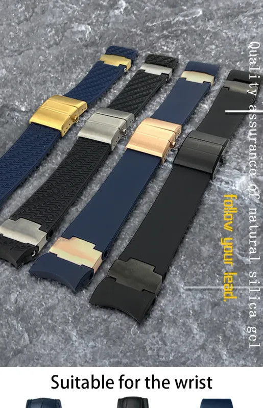 22 25mm Silicone Watch Band Strap For Ulysse Nardin DIVER 263 Bracelet