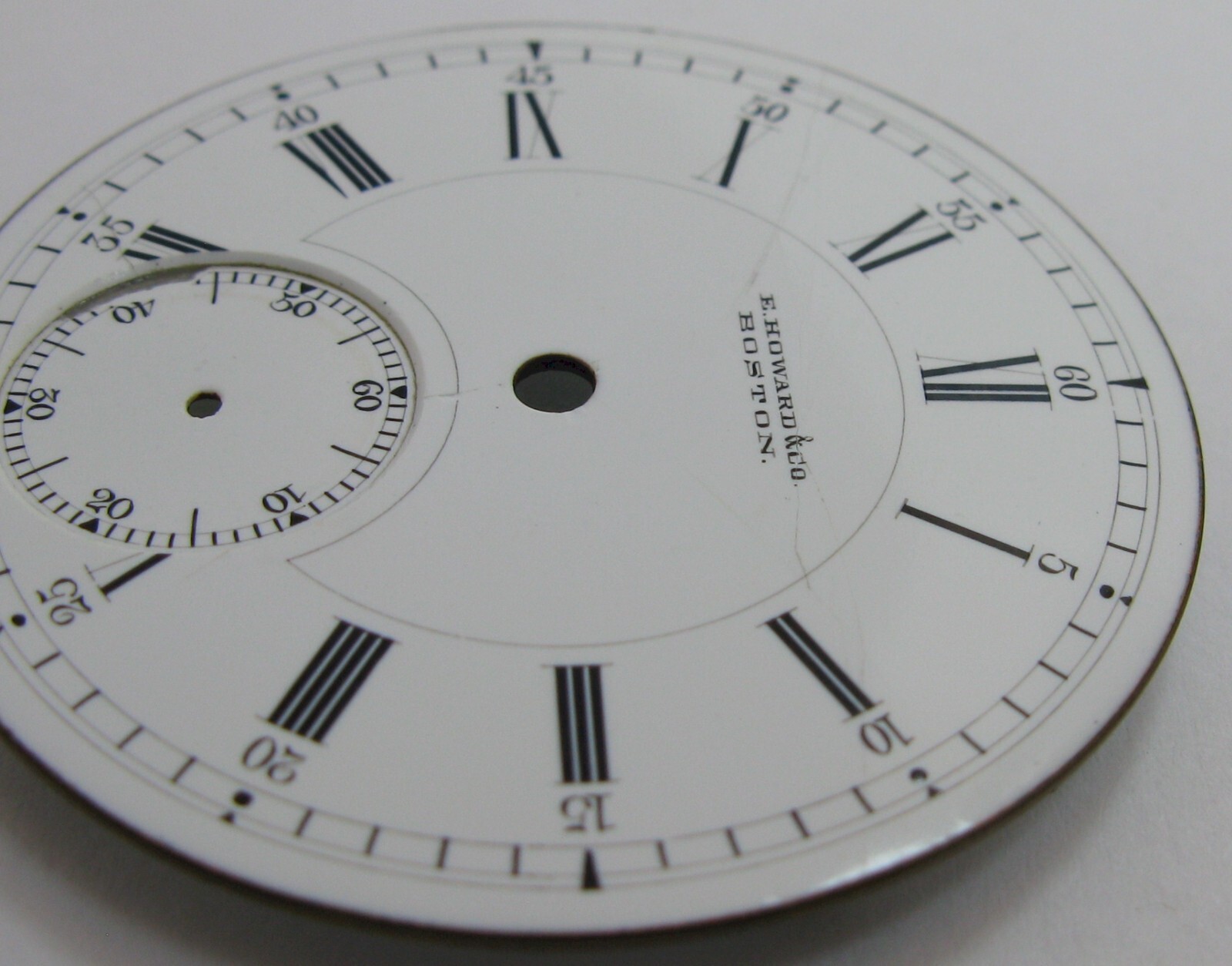 Pocket Watch Howard Boston 18s porcelain DIAL diameter 45.4 mm for parts