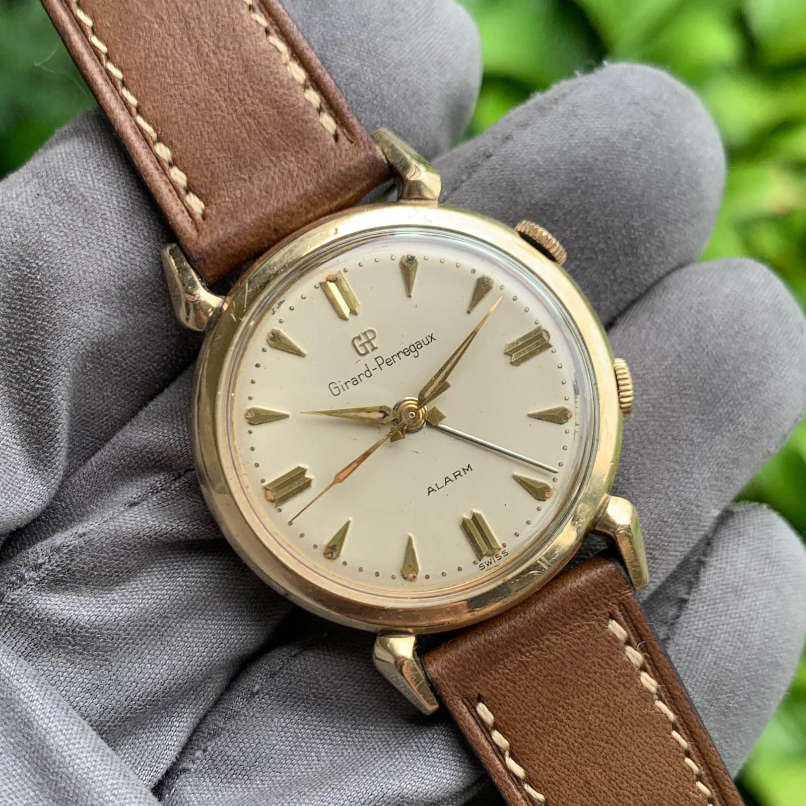 Girard-Perregaux Ref. B1915 Alarm Teardrop Lugs 10K Gold Filled Wristwatch