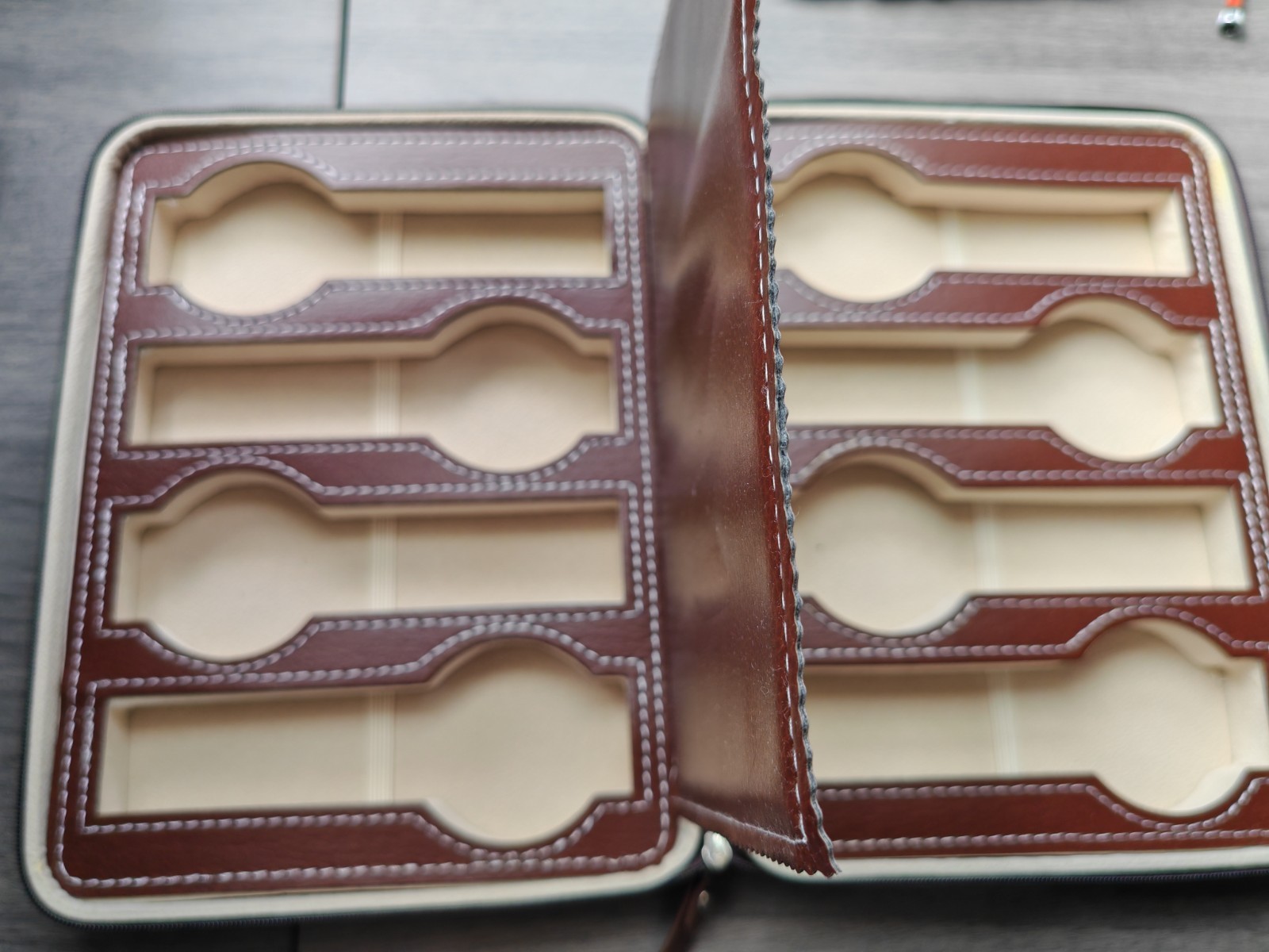 PU Leather 8 Slot Watch Travel Case – Brand New