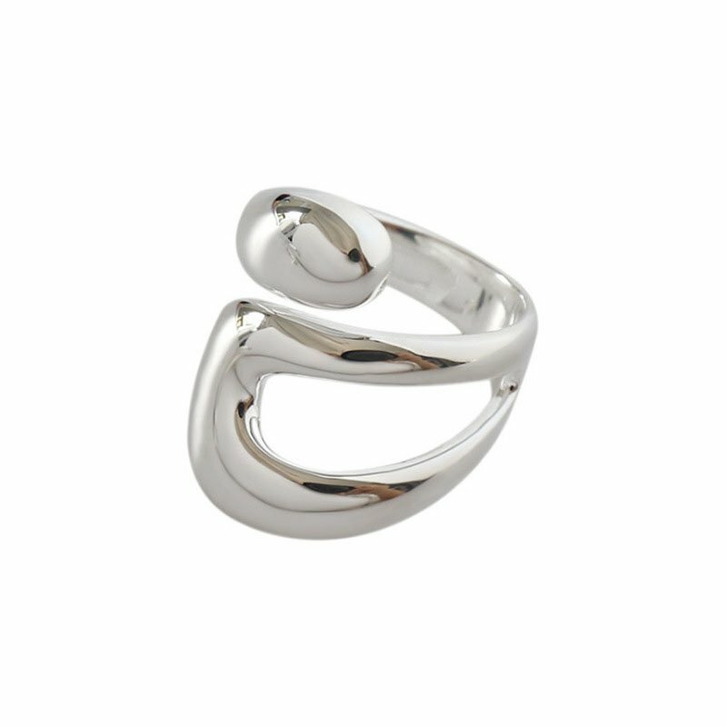 Fashion Silver Irregular Geometric Adjustable Finger Ring Women Jewelry New