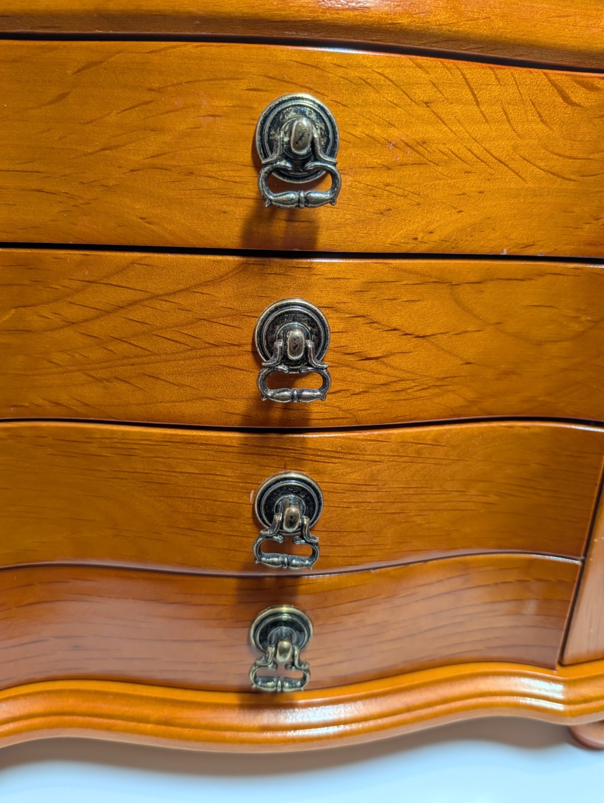 Vintage Solid Wood Jewelry Cabinet – Table Top Armoire 15.5”x13”x8.25” Nice!