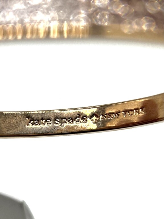 Kate Spade Moon River Rose Gold Glitter Bow Bangle Bracelet NWT Pouch FREE Ship