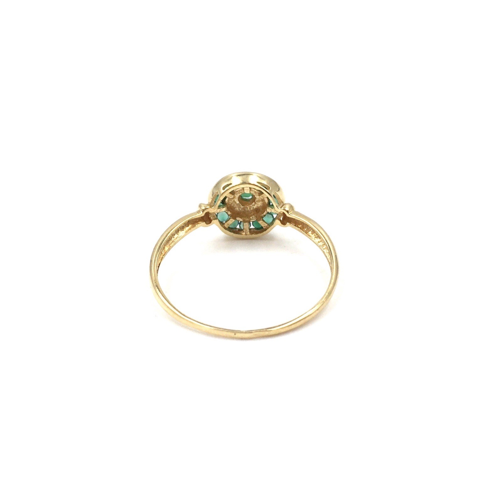 18ct yellow gold ring emerald in the style of Art Deco 750 gold jewelry 19.1mm/60