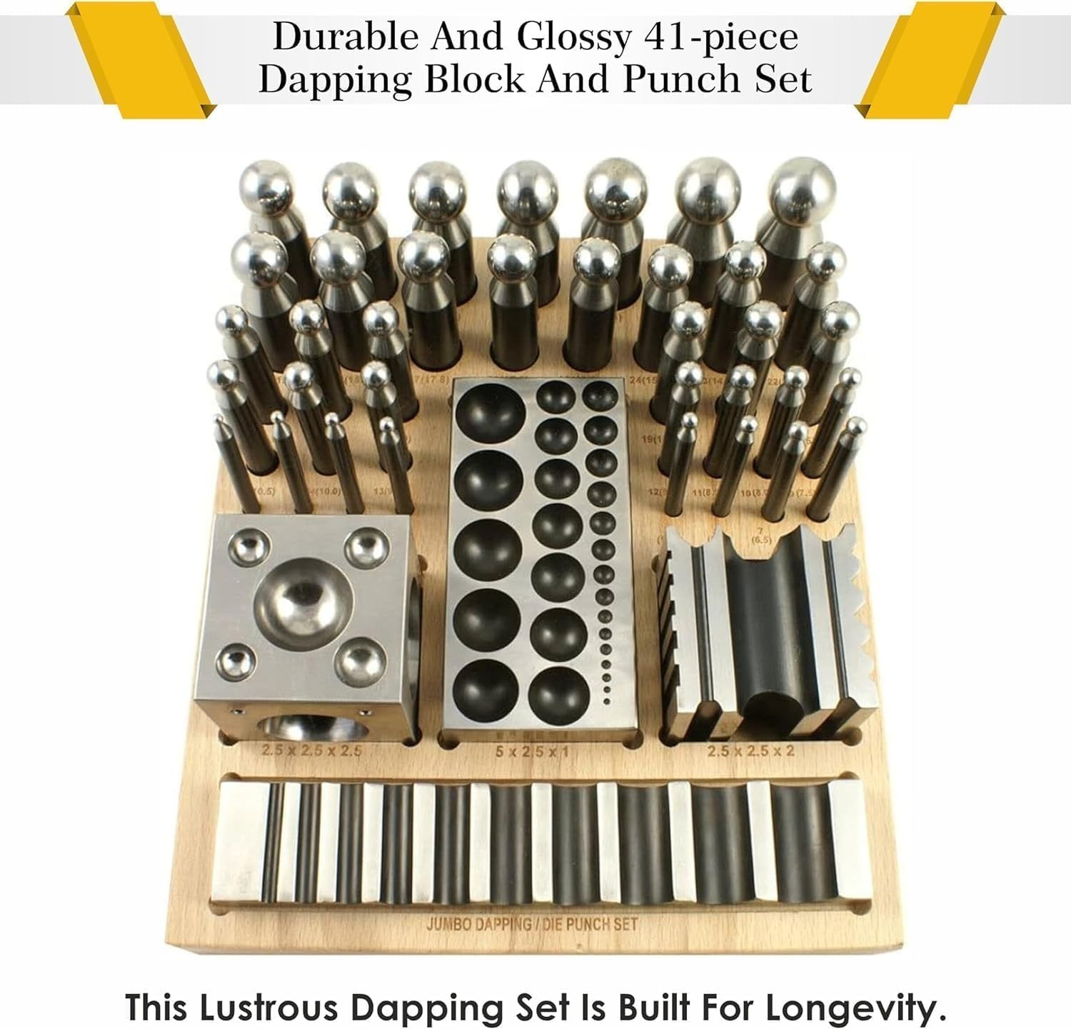 41 PC doming Block and Punch Set – Designer Dapping Doming Punch Block Set