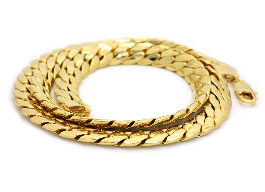 Men’s Miami Cuban link Chain 10mm 24″ 30 Necklace 14k Gold Plated