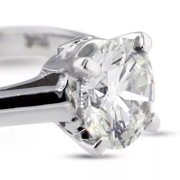 Engagement Ring 14K White Gold Classic 1.79 Carat Round Lab-Grown Diamond G SI1