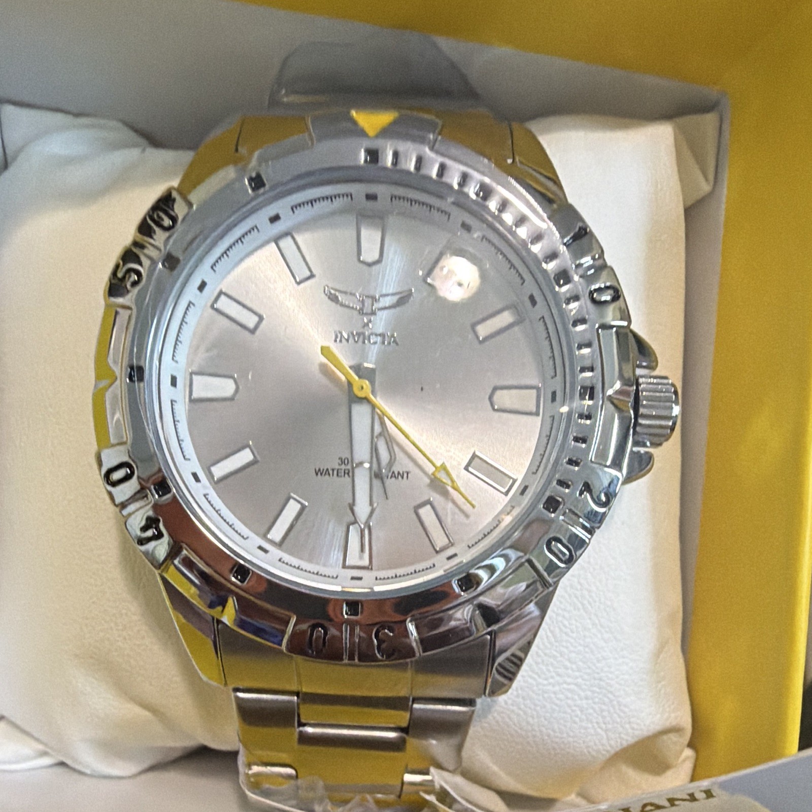 Invicta I-Force Quartz Silver Sunburst Dial 44-47.9mm Two-Tone SS w/ Box