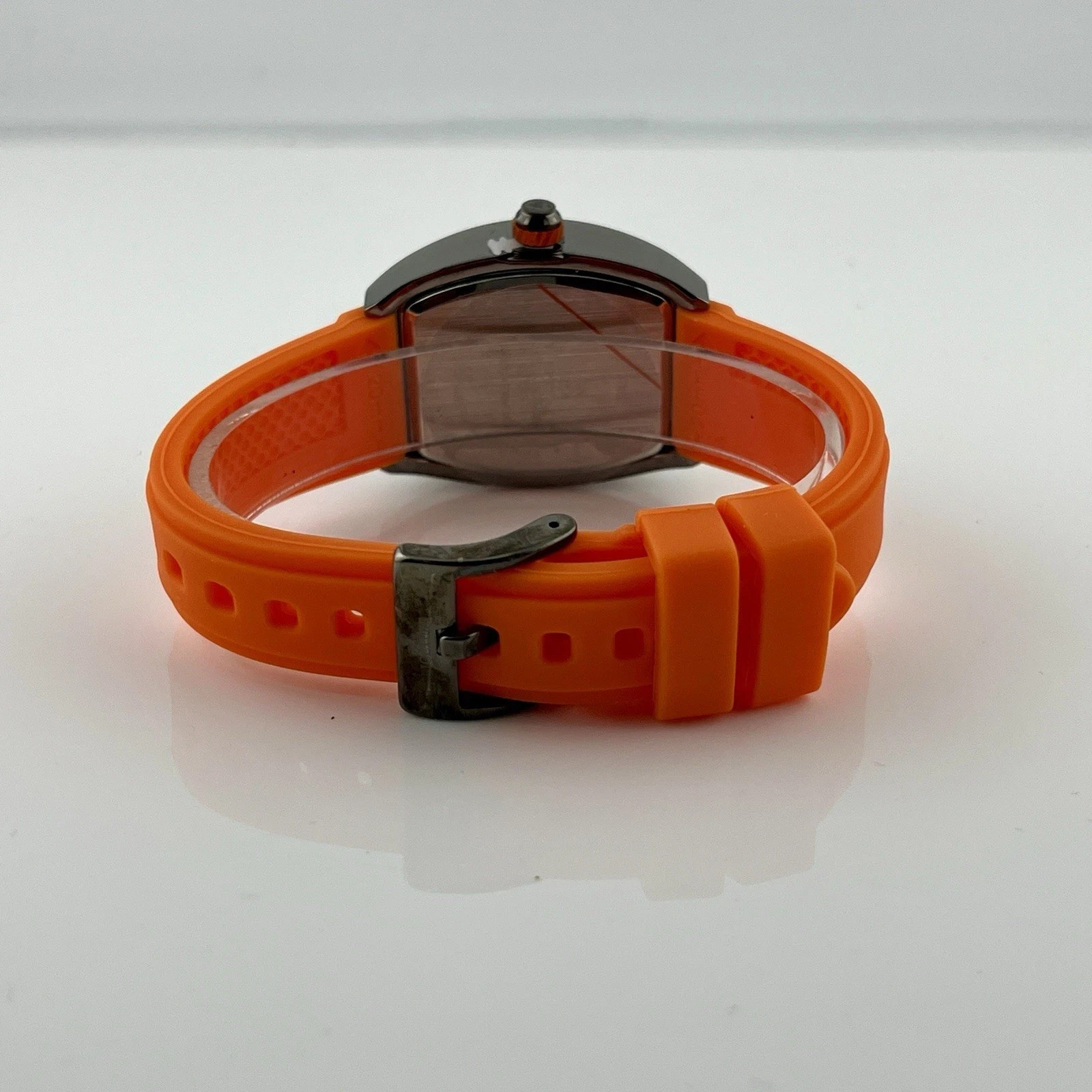 Flash Sale! IceTime 33mm Orange/Black Dial Steel Mens Watch 0.10ct Diamonds IT25