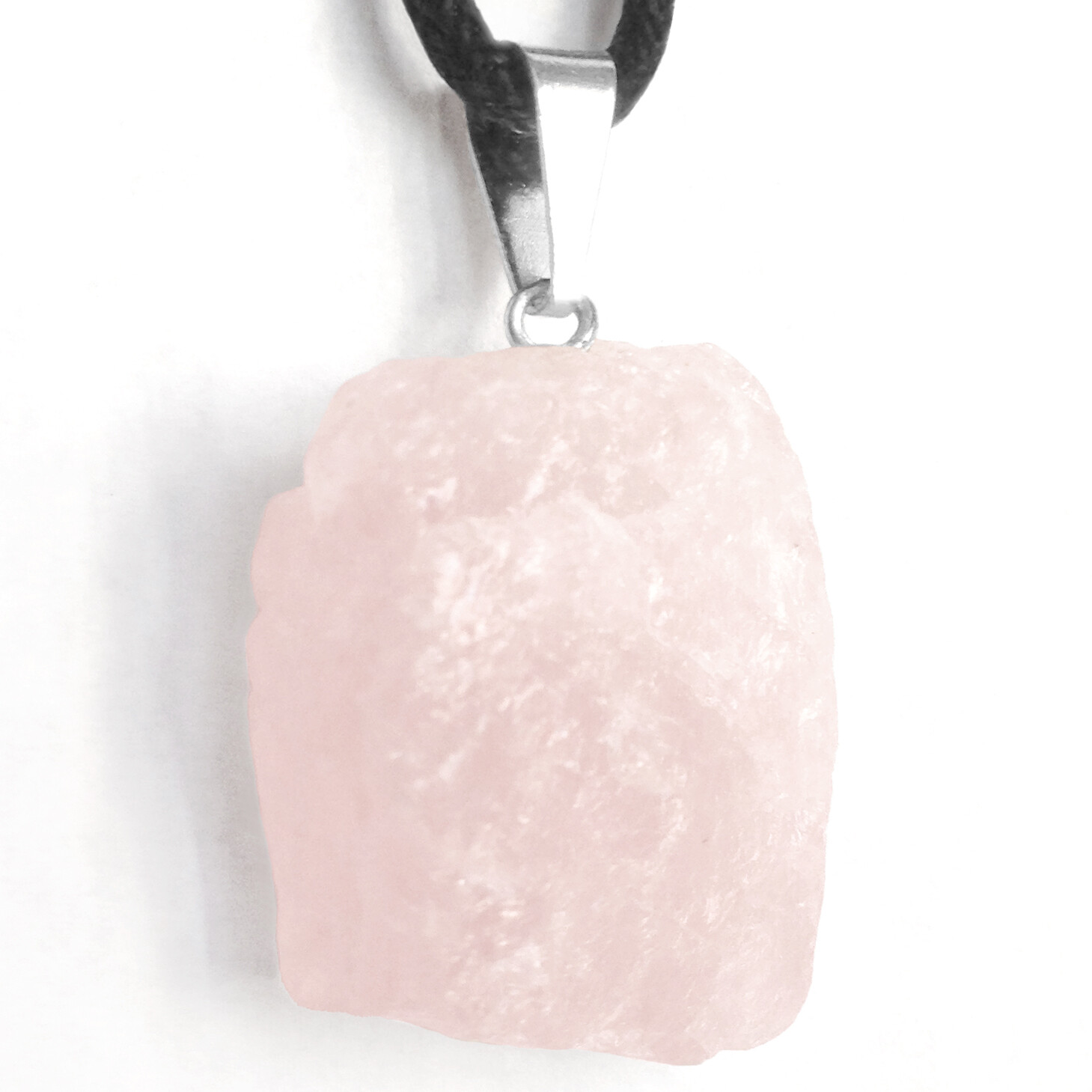 CHARGED Rose Quartz Natural Crystal Chakra Pendant Necklace Pink Gemstone Reiki