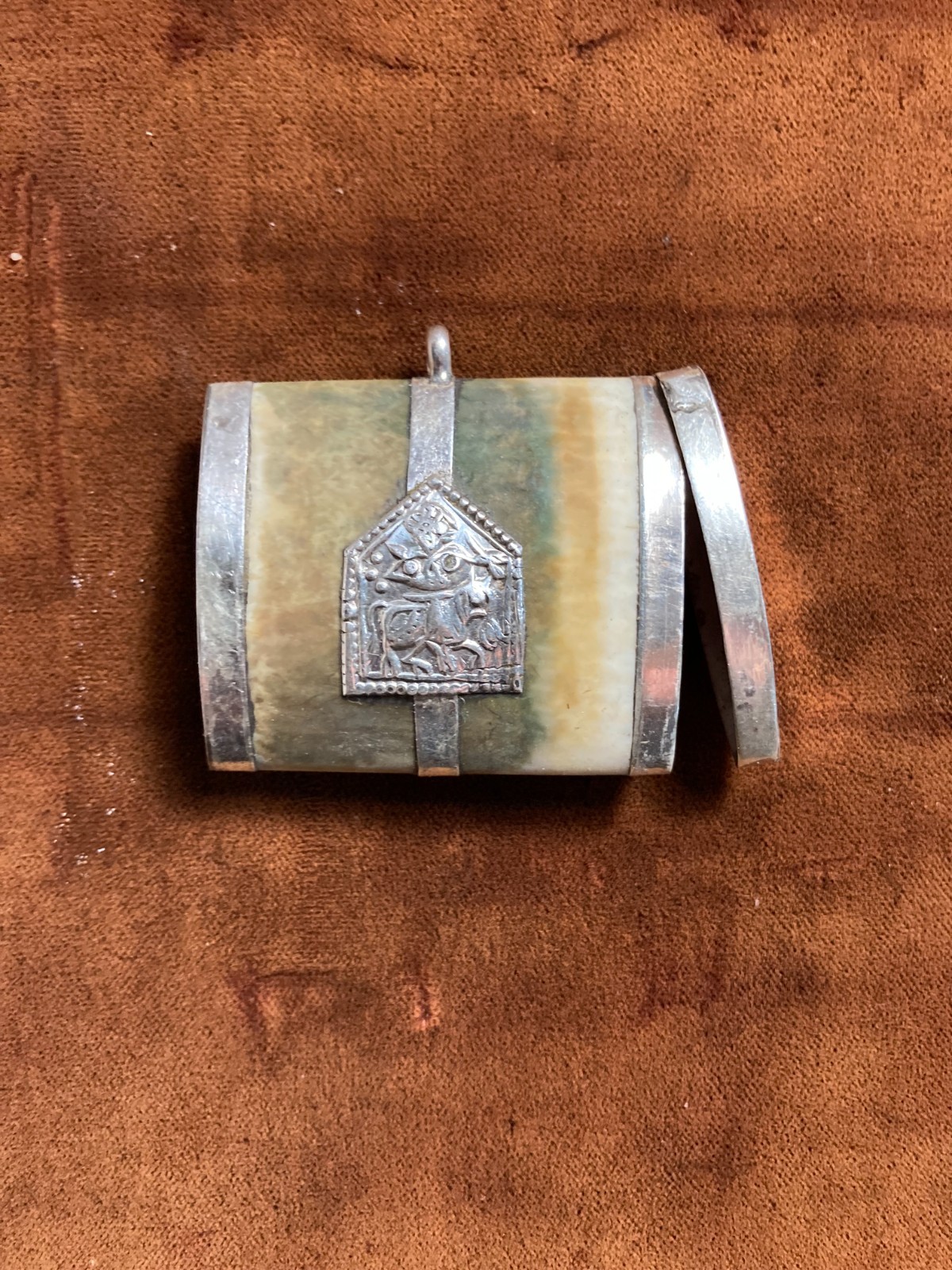 ANTIQUE NEPALESE CAMEL BONE PILL BOX