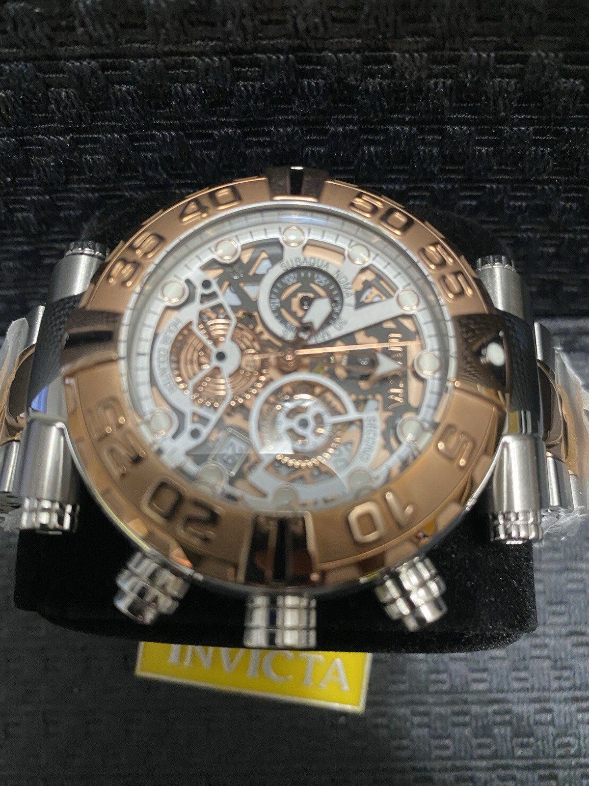 Invicta 47mm Subaqua Noma I Silver & Rose Gold Z60 Quartz LE Watch,Model#33365