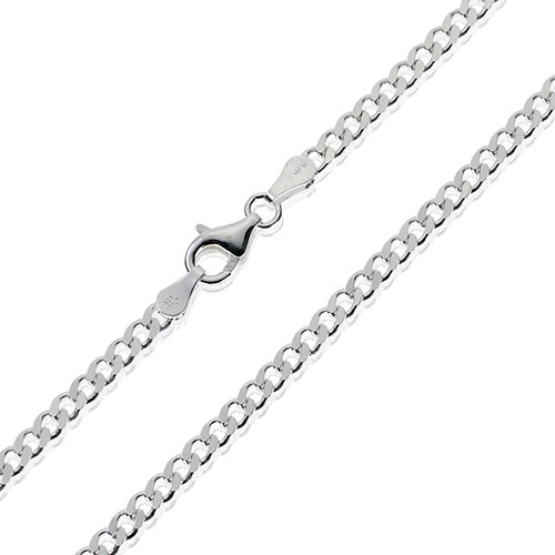 New Thin 2mm SSP Silver Plated Single Curb Necklace Lobster Claw 20″, 24″ or 30″