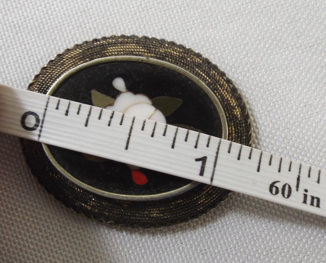 Antique Italian Pietra Dura Inlaid Mosaic 2 Sided Pendant Sterling Silver 12.1g