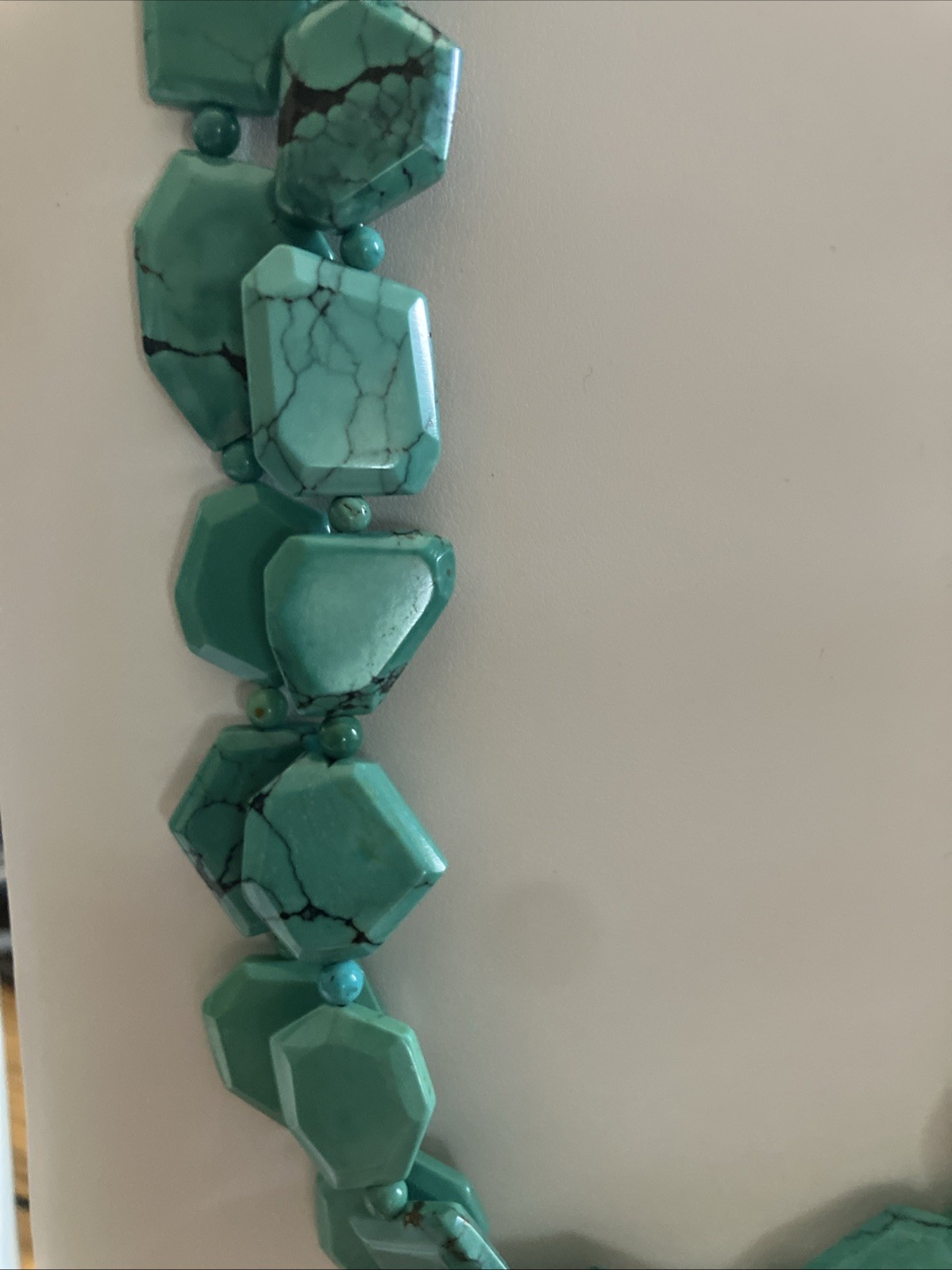 Jay King DTR Double Strand Turquoise Slab Beads Sterling 925 20” New 102 Grams