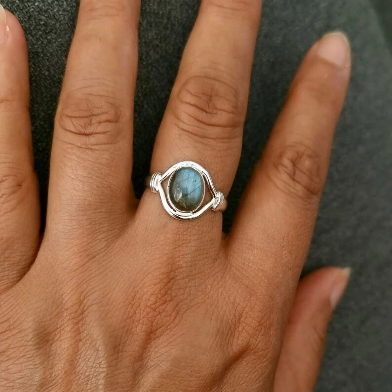 Labradorite Ring925 Sterling Silver Band & Statement Ring Handmade Ring All size
