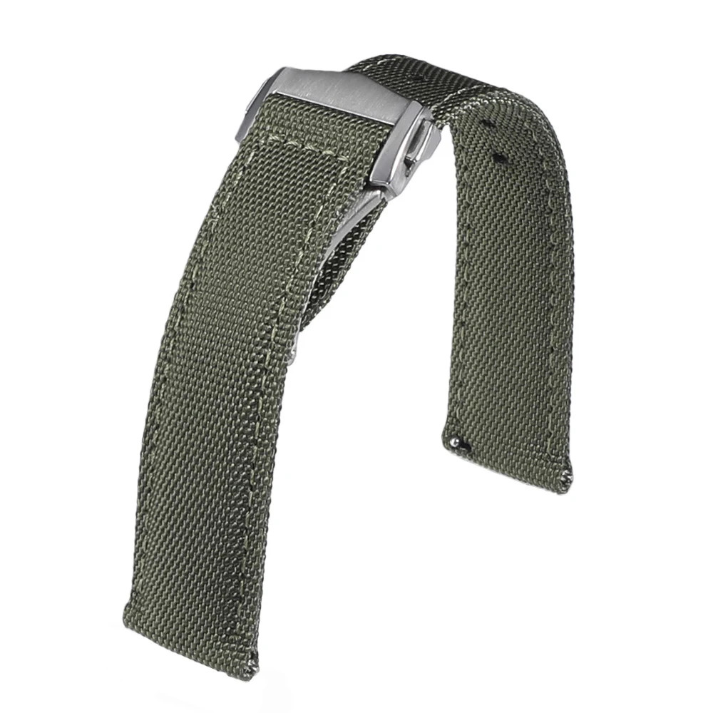 20mm 22mm Sailcloth Watchband Folding Buckle Deployant Quick Release For Omega