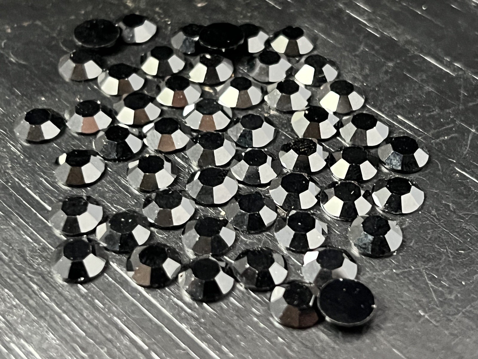 Swarovski Crystal Jet Black Article 2000 Unfoiled 34SS SUPERIOR, 48pcs 1/3 Gross
