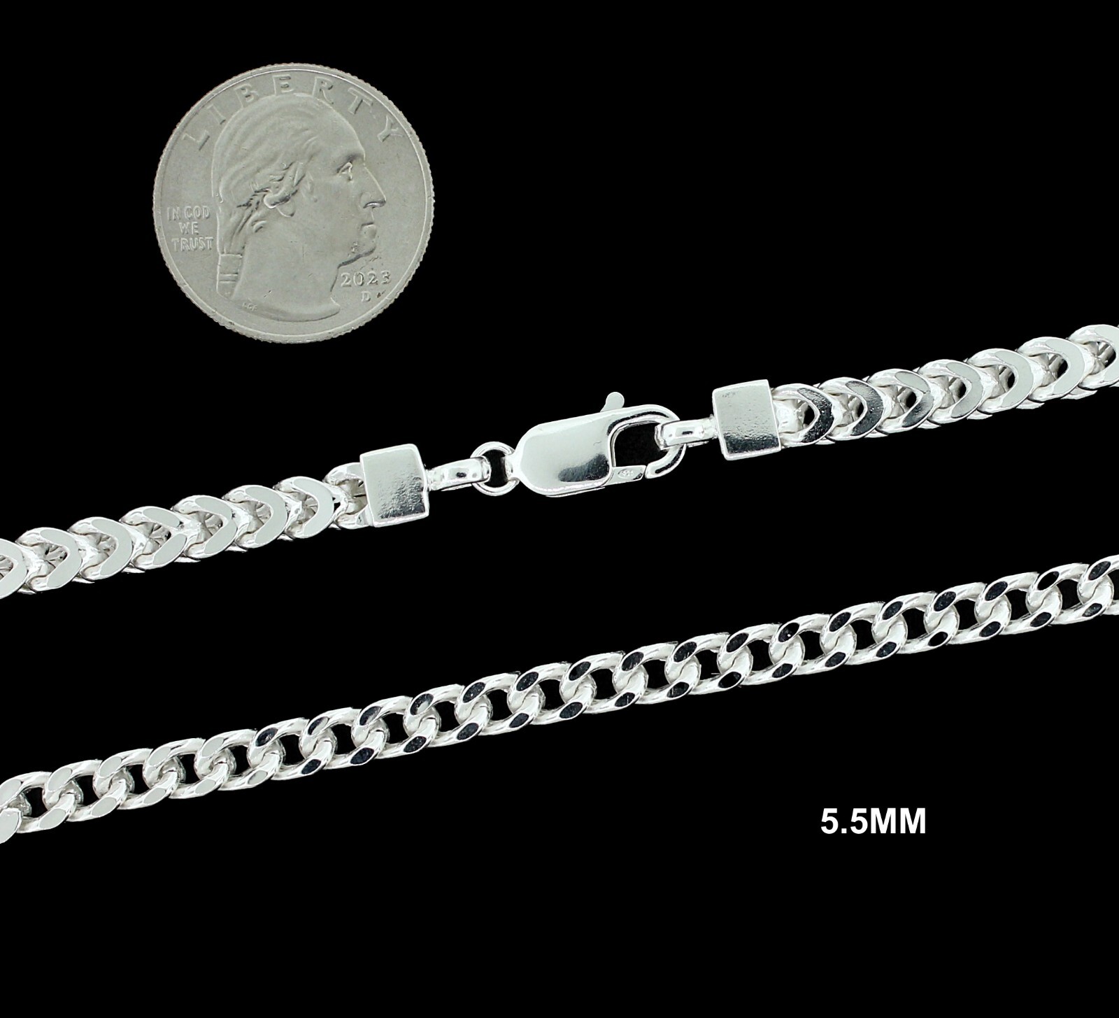 Real SOLID 925 Sterling Silver FRANCO BOX LINK CHAIN Necklace or Bracelet UNISEX