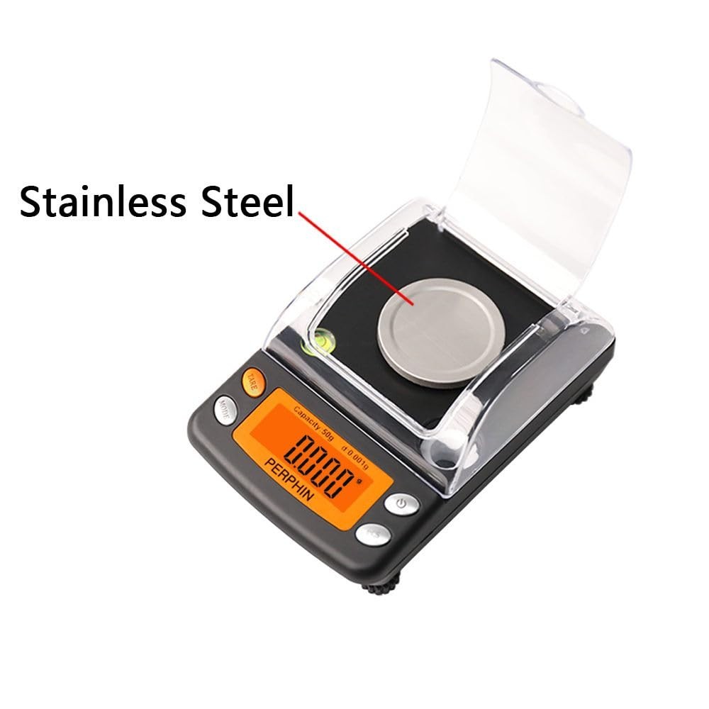 Digital Milligram Scale 50g x 0.001g Dual Power Large USB Large Display Black