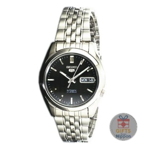 Seiko 5 SNK361K Automatic Watch 37mm Black Dial Silver Stainless Steel New