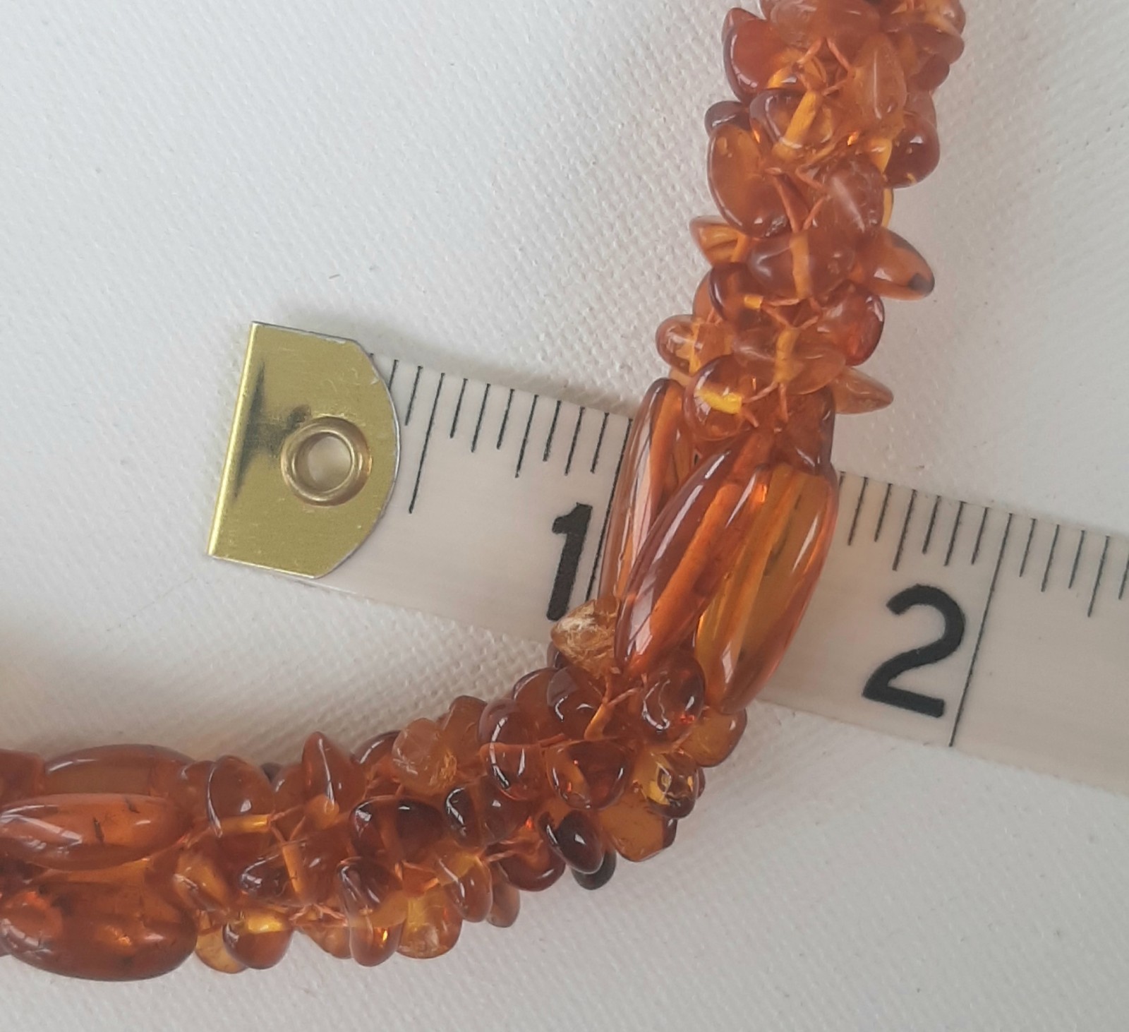 Mine Finds by Jay King Amber Bead Woven Necklace Sterling Silver Hook 26″