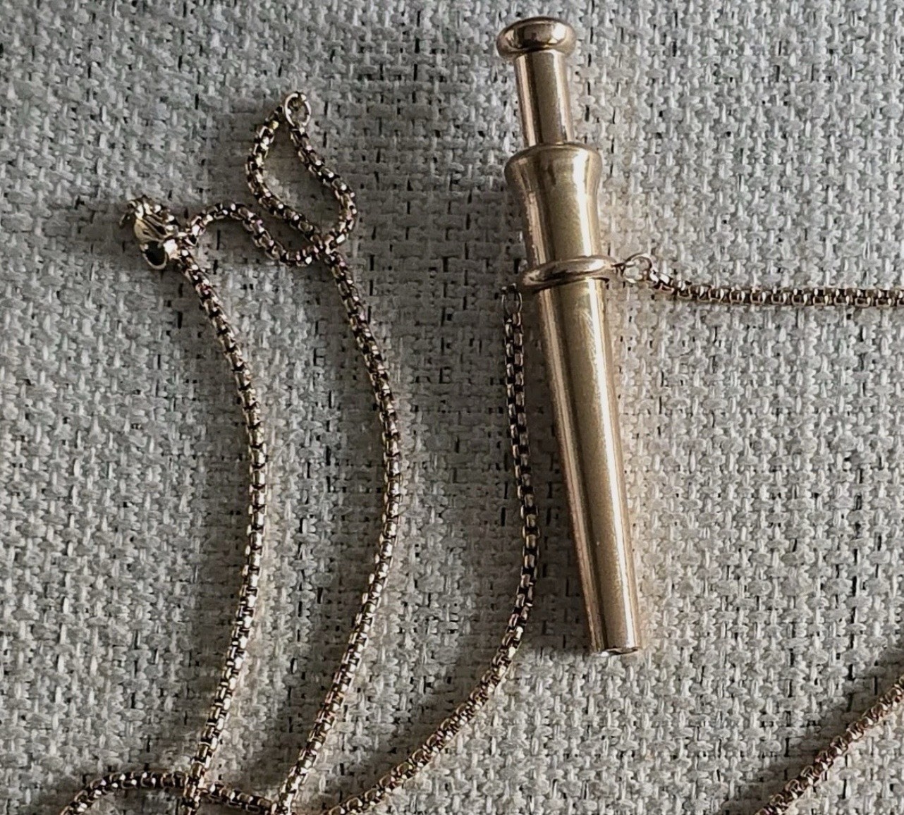 Rose Gold Incognito Compact Bump Straw Pendant & Necklace Snuff Tool Snogo Clone