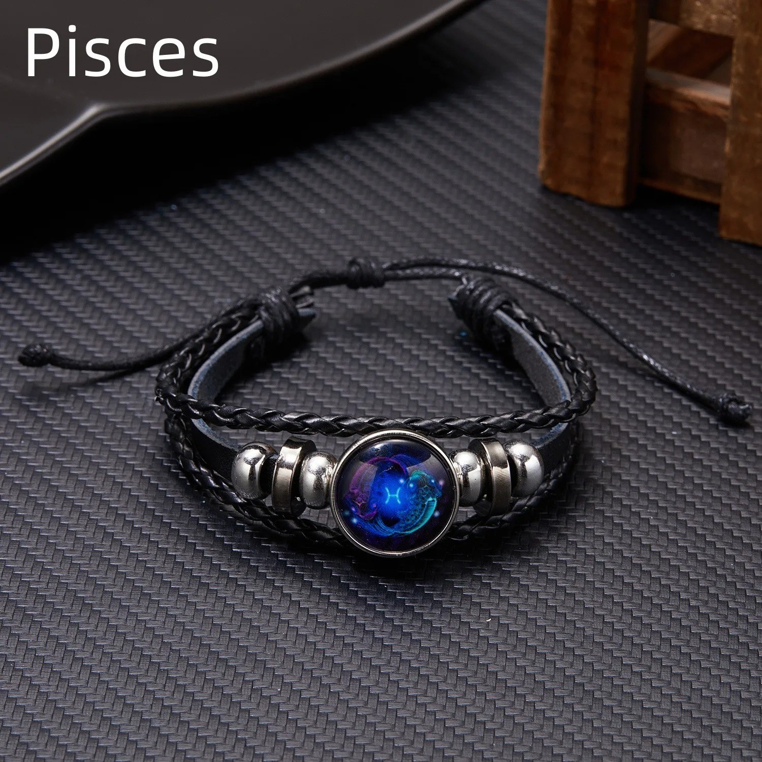 Zodiac Bracelet for Men Women 12 Constellation Multilayer Leather Jewelry Gift