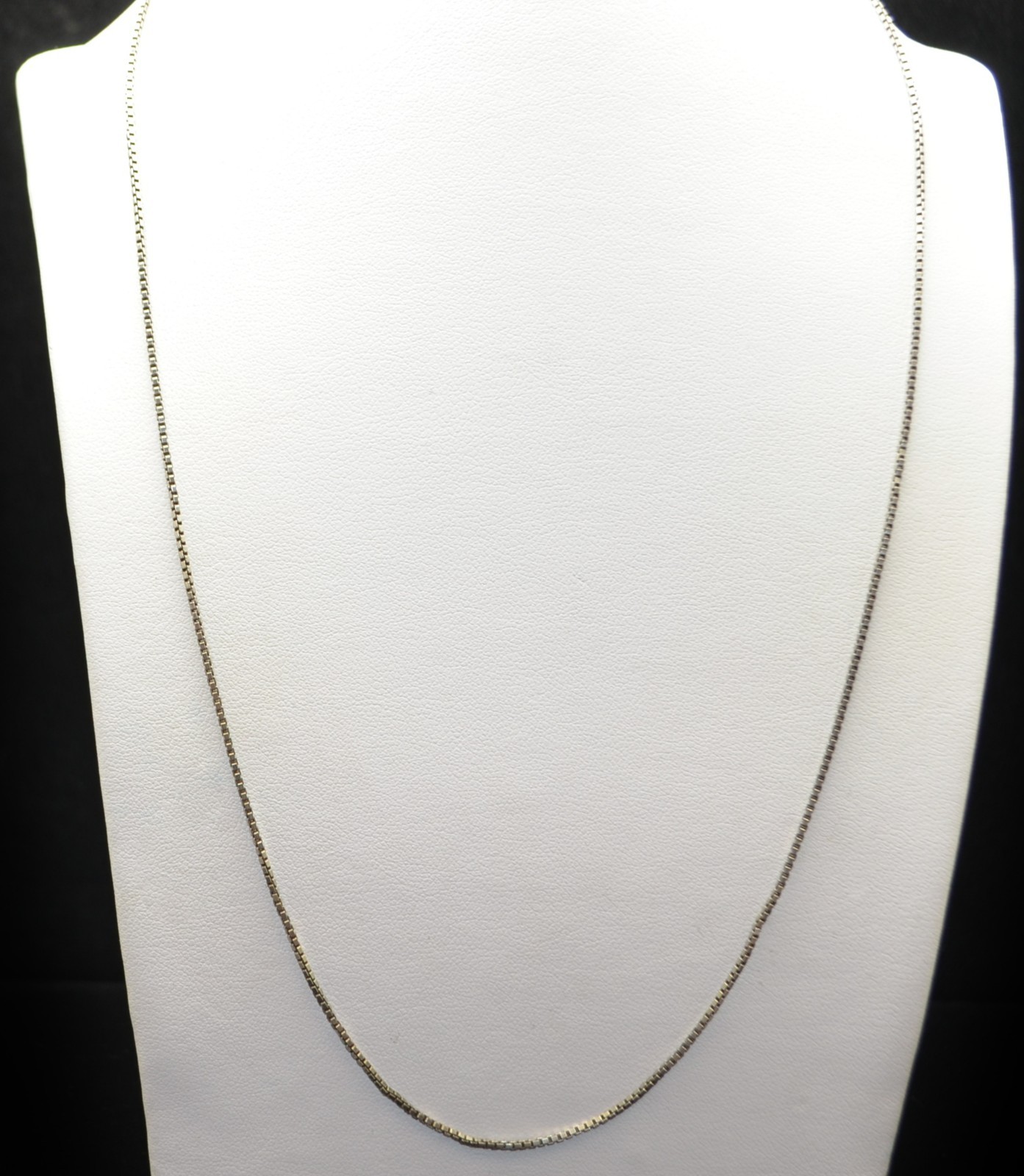 Sterling Silver Box Chain Necklace 25.0″ #FMG111