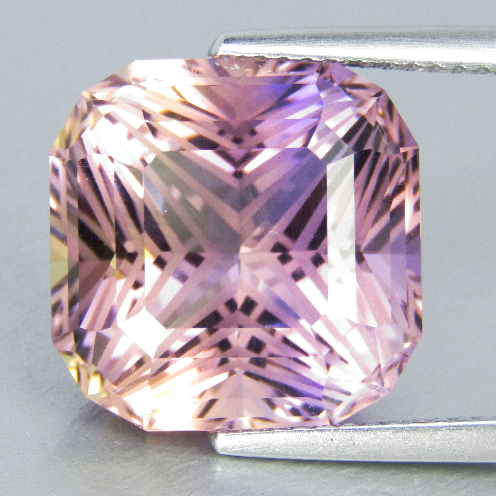 11.95Cts Magnificent Natural Bolivian Ametrine 13.7mm Fashion Radiant Cut Gem
