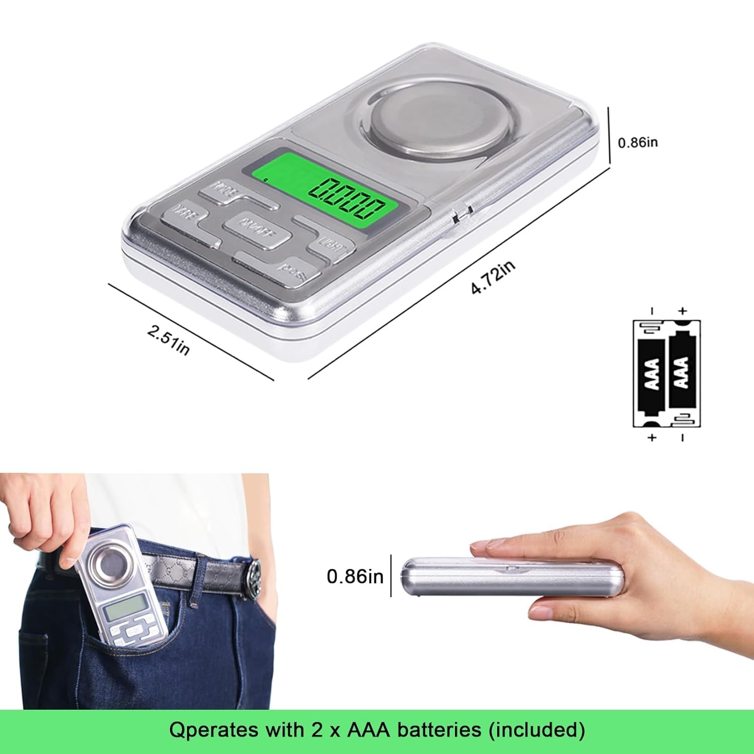 Digital Milligram Scale 50g x 0.001g High Precision Jewelry Gold Powder mg Scale