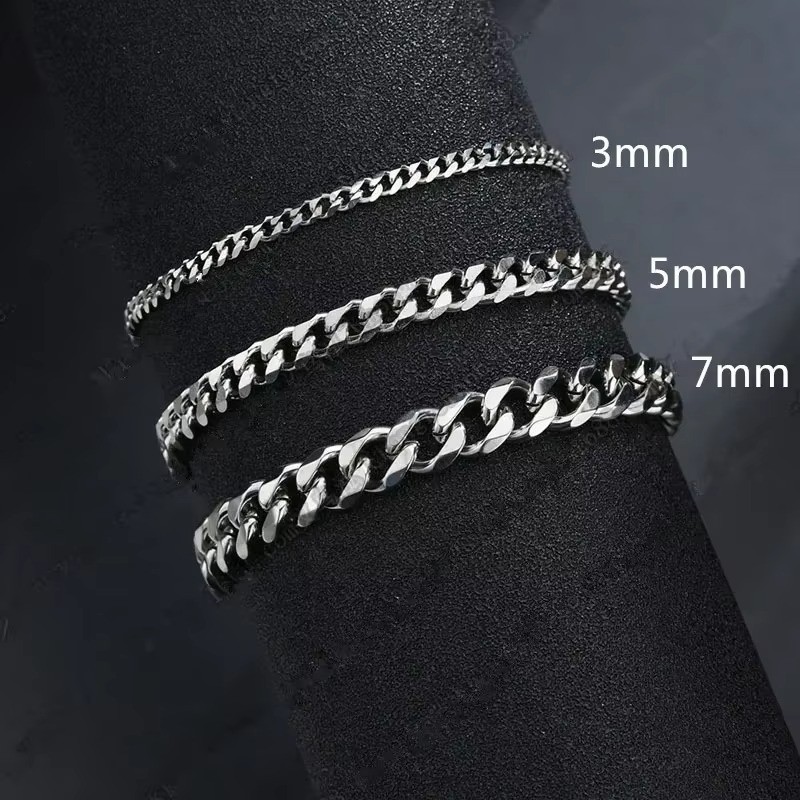 5mm Width Adjustable Chain Bracelet for Men, Stainless Steel Polished Jewellery