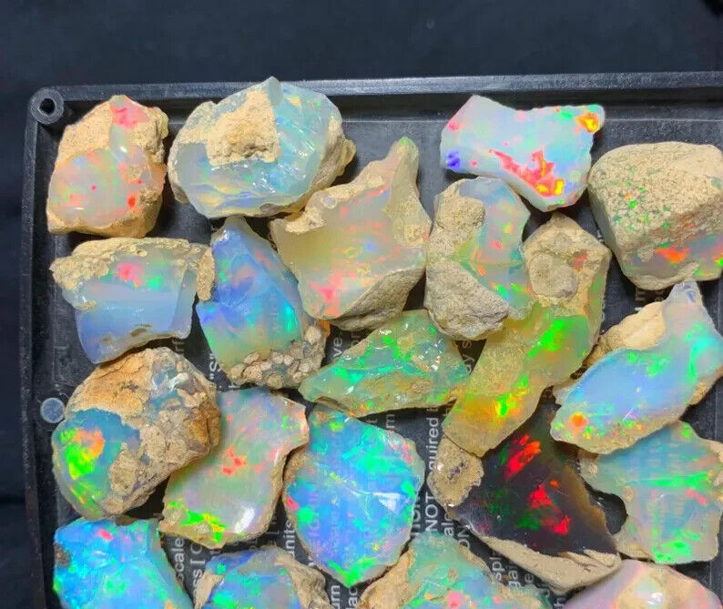 100 Cts Cut Grade Opal Rough Lot AAA Dry Ethiopian Welo Opal Raw Loose Gemstone