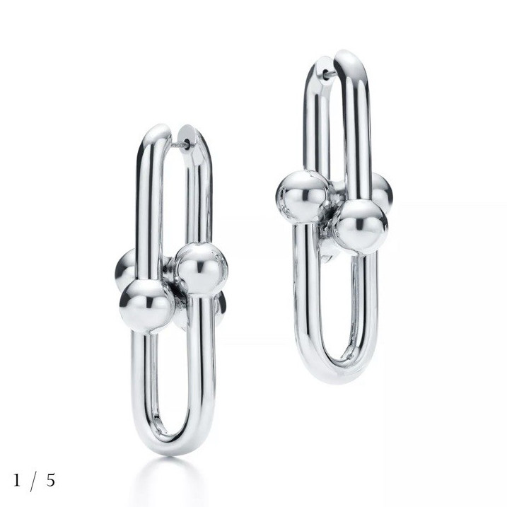 Authentic Tiffany & Co. HardWear Extra Large Link Earrings Sterling Silver 925