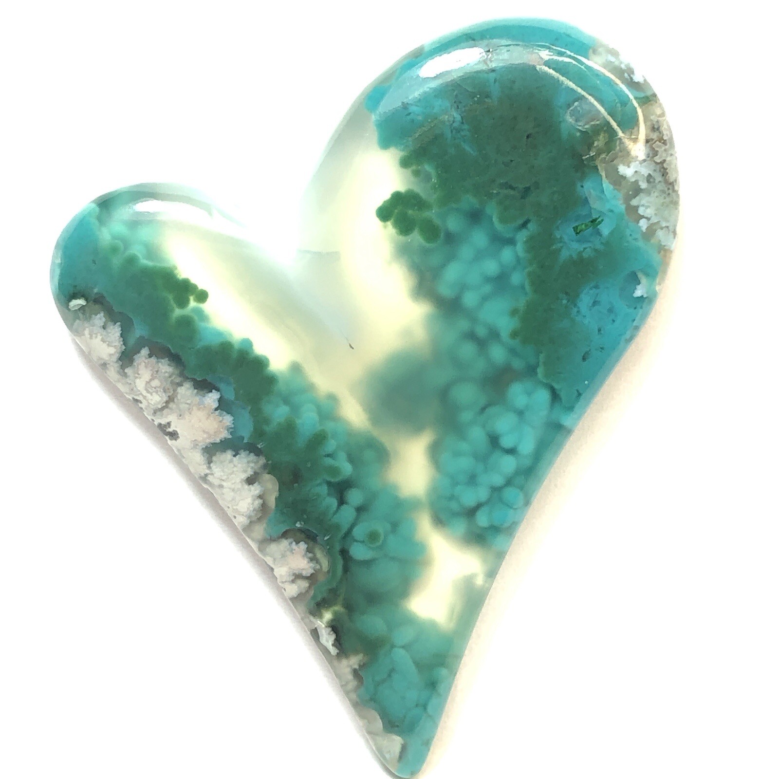 49 CT Museum Grade Gem Silica Chrysocolla Stalagmite Stalagtite Quartz Cabochon