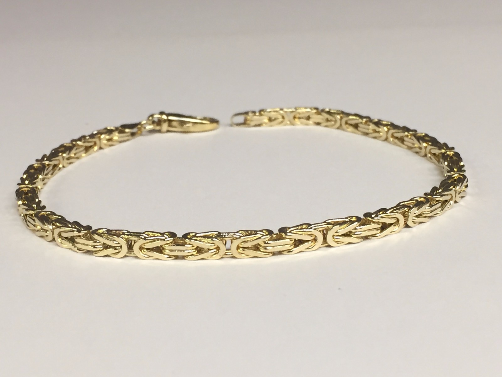 14k White Gold 24″ Mens Solid Byzantine Square Super 4mm 70grams Chain/necklace