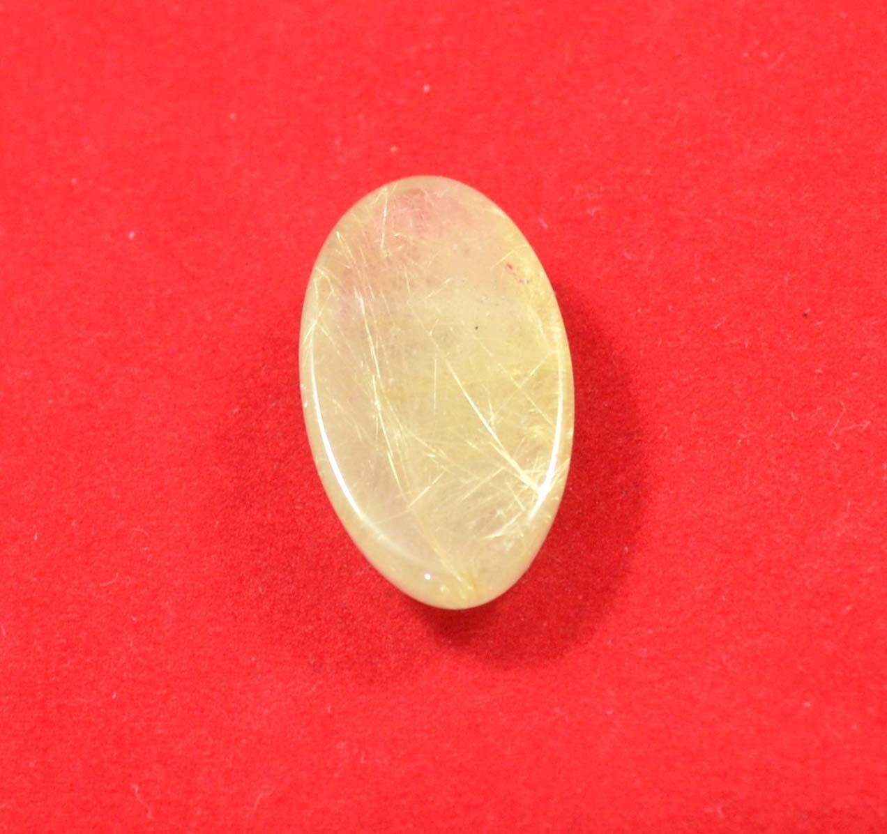 43 Cts. Natural Cabochon Gemstone Golden Needle Rutile Oval 33x17mm-A1716