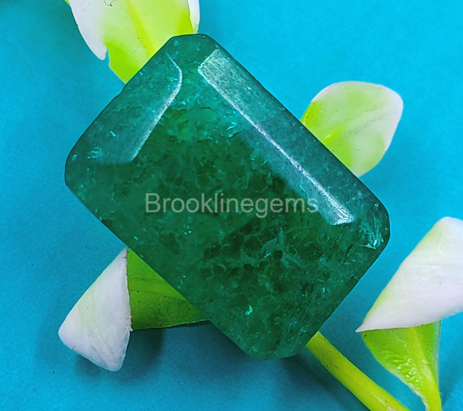Natural EGL Certified 20 Ct Zambia Emerald Cut Green Emerald Loose Gemstone EKU
