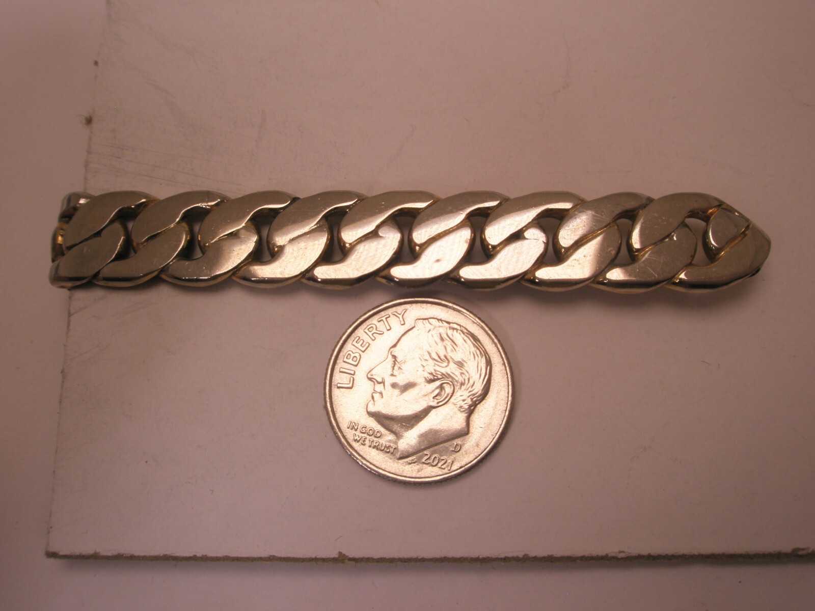 Cuban Link Chain Vintage SWANK LARGE Tie Bar Clip