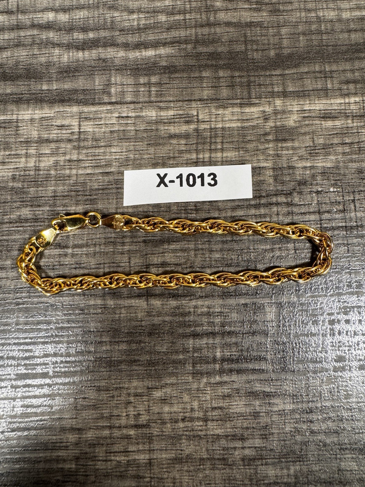 Milor Italy 925 Sterling Silver Gold Vermeil Rope Chain Bracelet 7.5” X1013