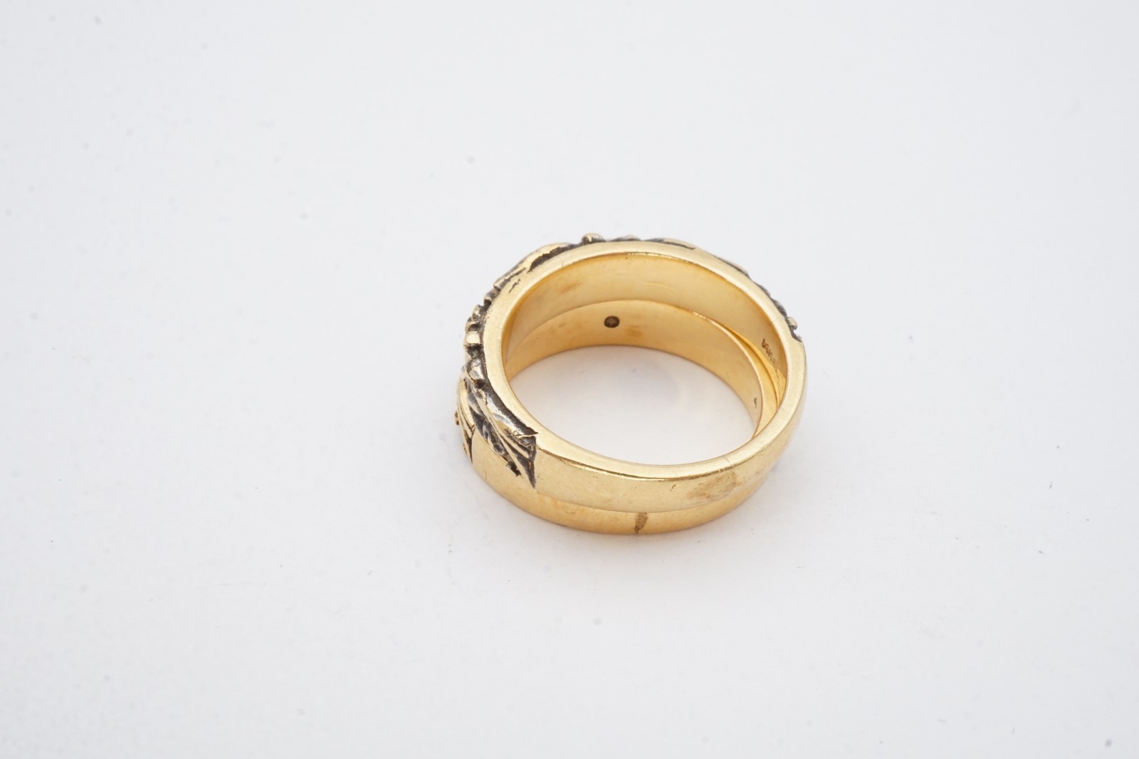 Vintage 14k Yellow Gold 0.25 CT Diamond Wedding Ring Set Size 5 ArtCarved Flower