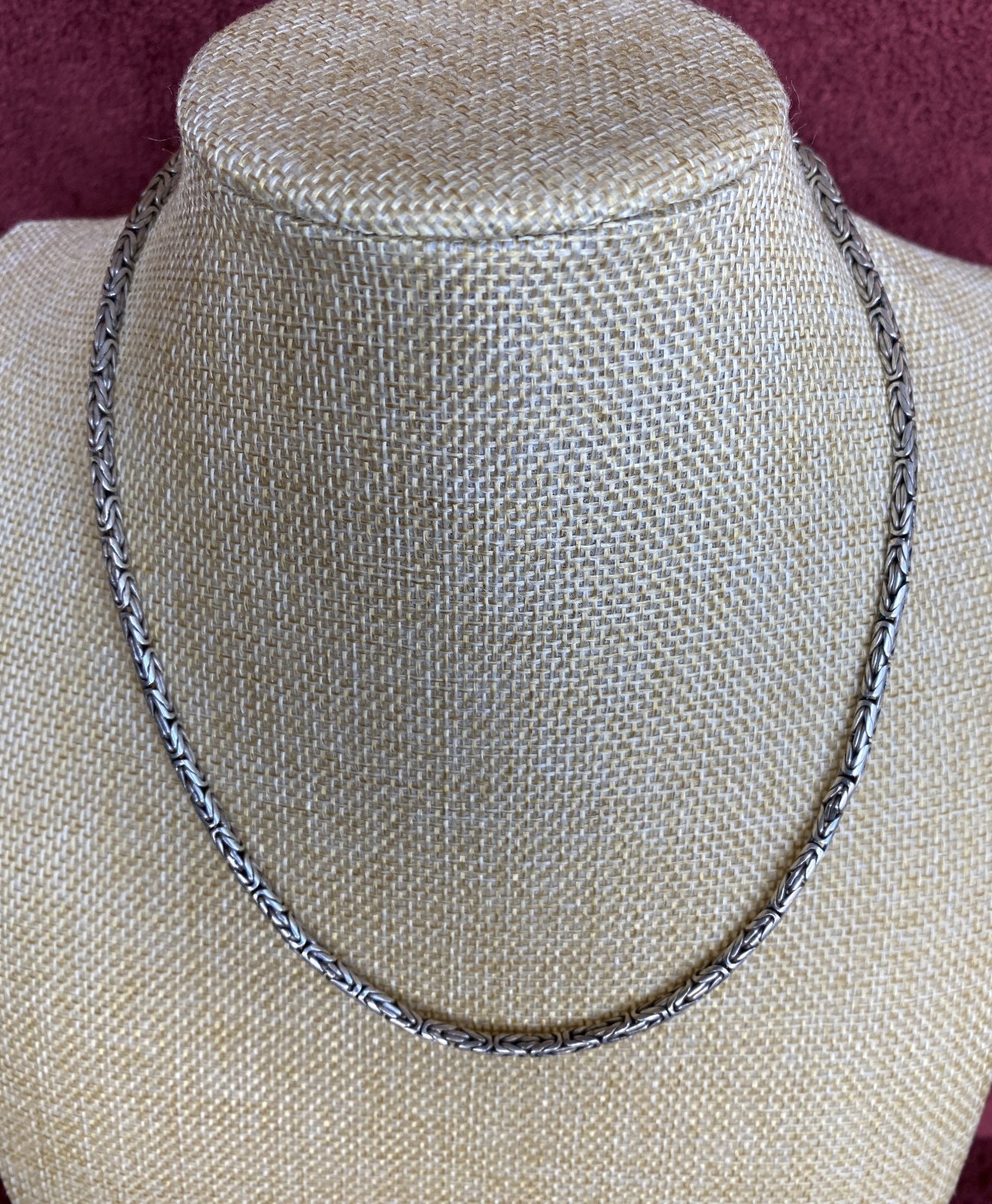 VINTAGE STERLING SILVER BYZANTINE BALI CHAIN BRACELET & NECKLACE SET 45 GRAMS