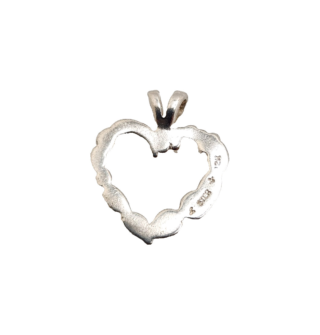 Landstrom’s Black Hills Gold 925 Sterling & 12K Leaves Heart Pendant, 5/8″ Tall