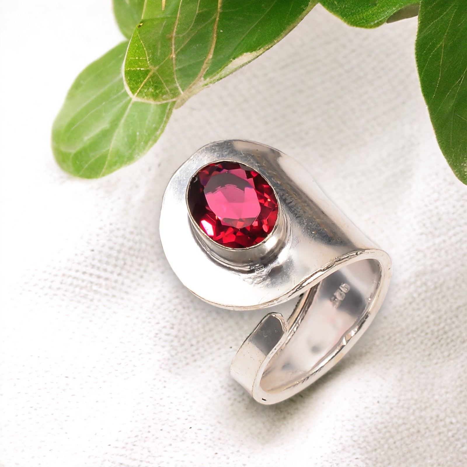 Rubellite Gemstone Jewelry 925 Silver Handcrafted Ring Size 7″ For Birthday Gift