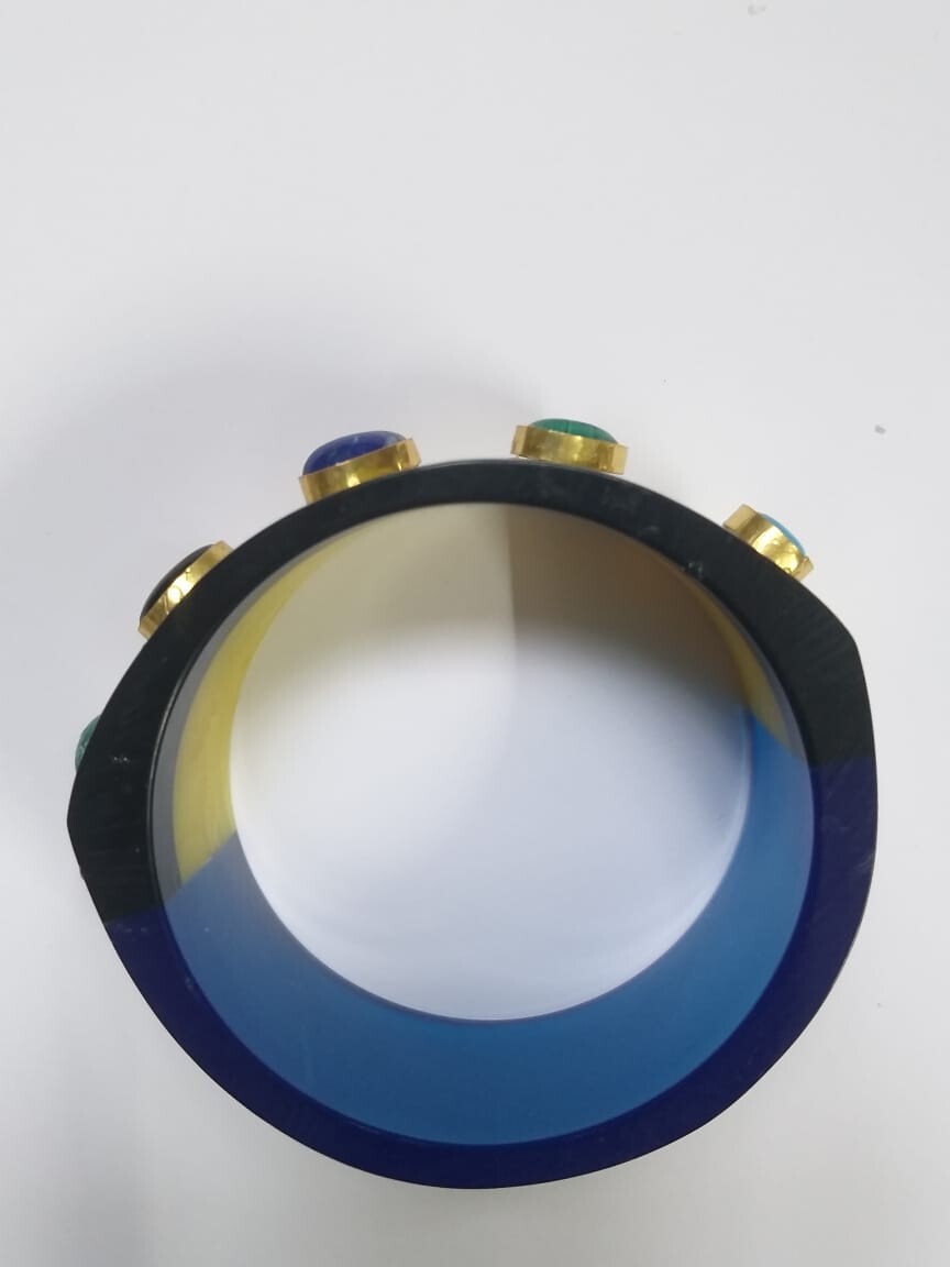 Beautiful Double Color Resin Bangle Bracelet Handmade Bangle Summer Jewelry Gift