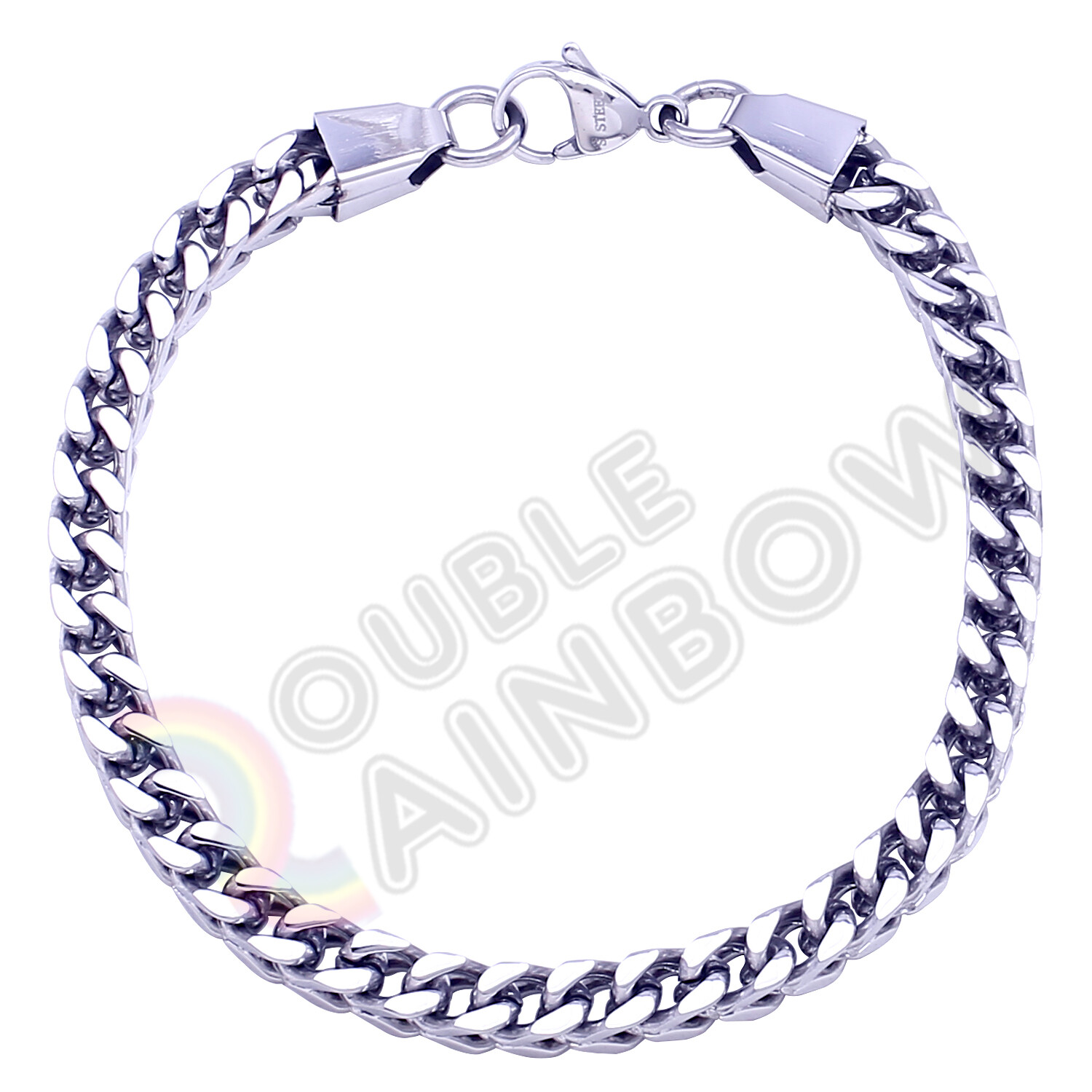 Men Stainless Steel Bracelet Gold/Silver/Black Braided Square 8.5″